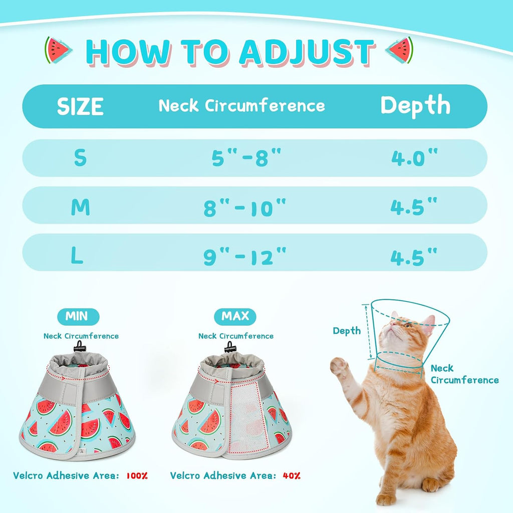 Cat Cone Collar Soft to Stop Licking, Adjustable, Foldable Lightweight Kitten Cones After Surgery Recovery for Cats & Kittens, Cat Cone Alternative, Easy Eating (Blue, S)