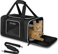 Petskd Small Pet Carrier 18" L x 11" W x 11" H Airline Approved, Black