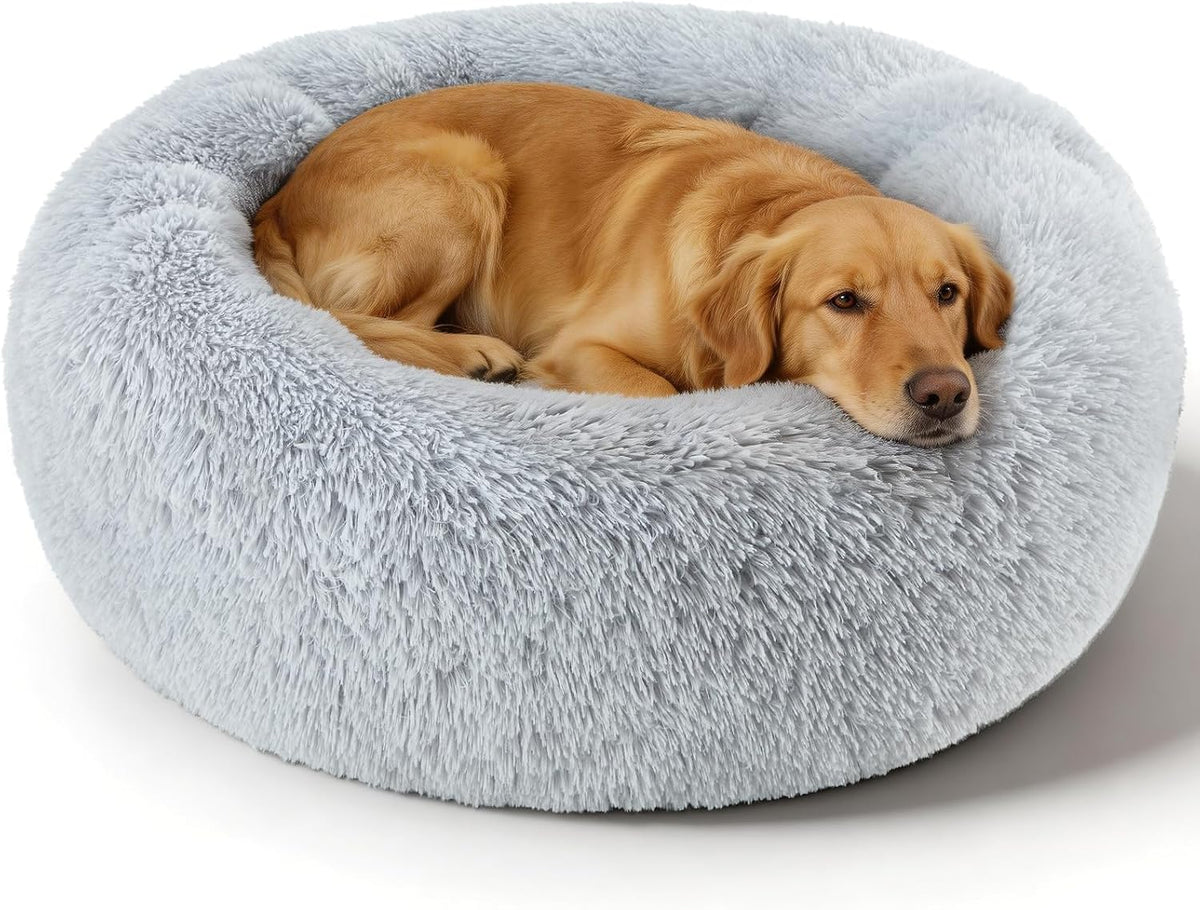Dog Calming Beds for Large Dogs Round Donut Washable Large Sized Dog Bed