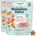 Shameless Pets Crunchy Cat-Treats - Kitty-Treats for Cats with Skin & Coat Support, Natural Ingredients KittenTreats with Real Salmon, Healthy Flavored Feline Snacks - Yam Good Salmon, (Pack of 2)