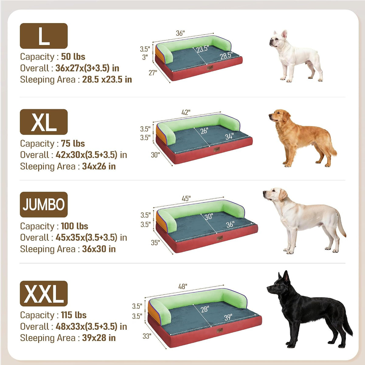 Comfort Expression Orthopedic XL Dog Bed for Large and Extra Large Dogs