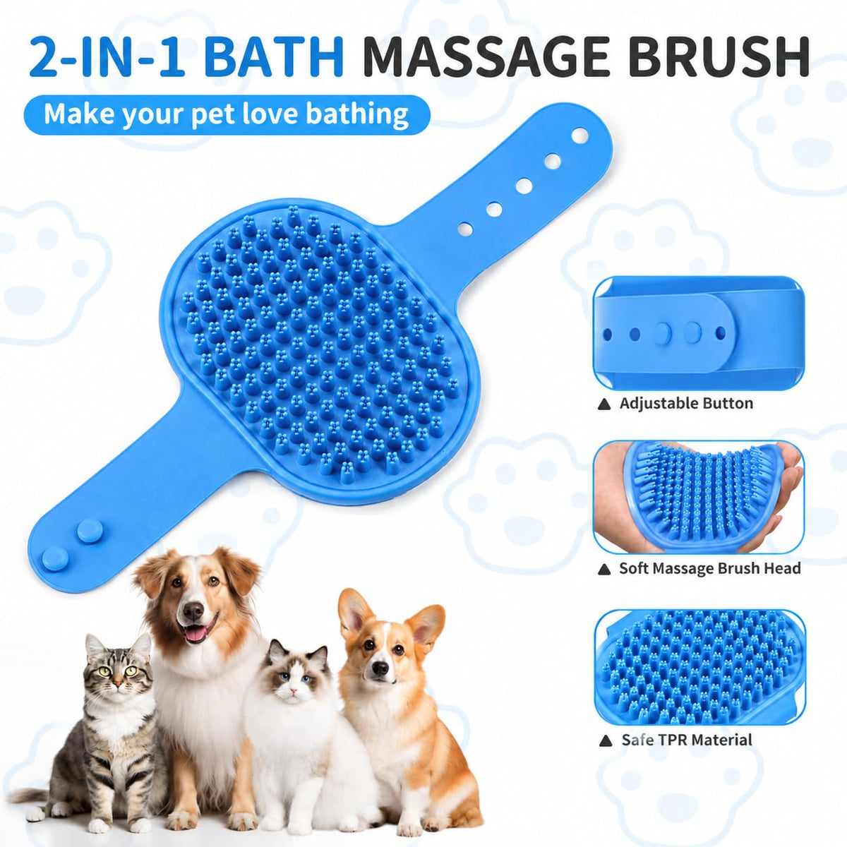 7Pcs Dog & Cat Grooming Kit, Deshedding Brush, Bath Scrubber, Toothbrushes
