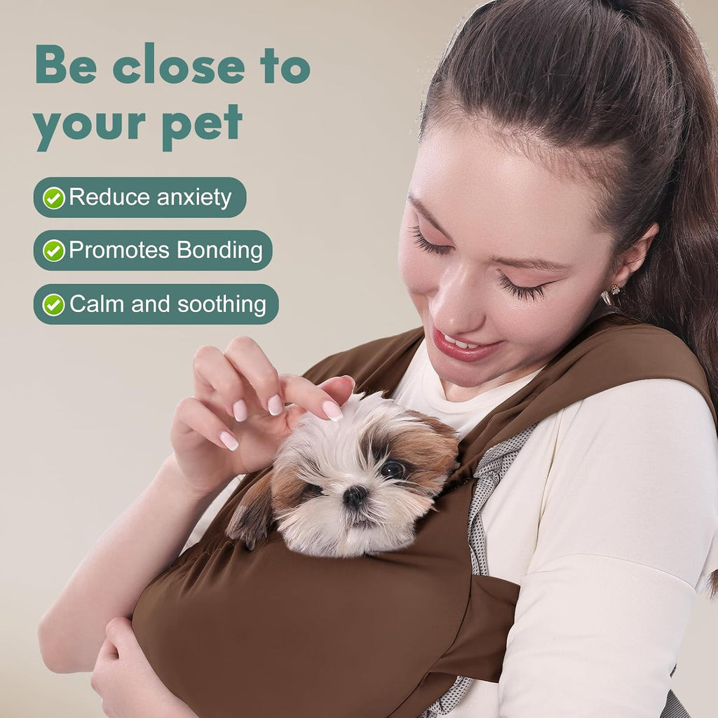 Supet Dog Sling Carrier for Small Pet, Adjustable Hands Free Front Backpack