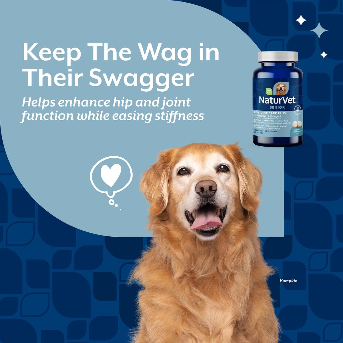 NaturVet Senior Dog Wellness Advanced Hip and Joint Plus Omegas - 40 Ct