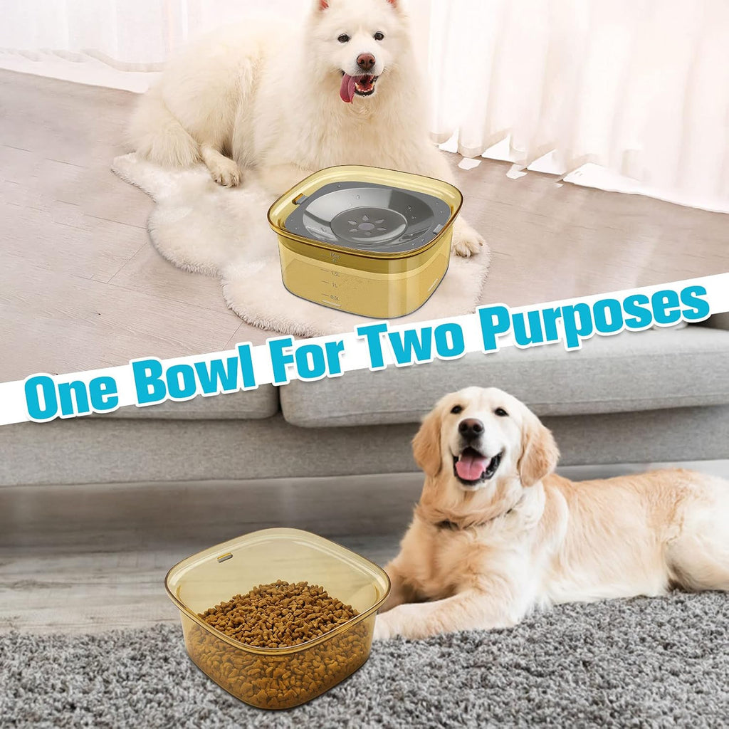 UPSKY 70oz Dog Water Bowl, No Spill Slow Drinking Feeder for Messy Drinker | Large Capacity, Spill Proof, Prevent Pet Prevents Choking, Anti-Slip, Visible Water Level, Suitable for Travel and Car Trips