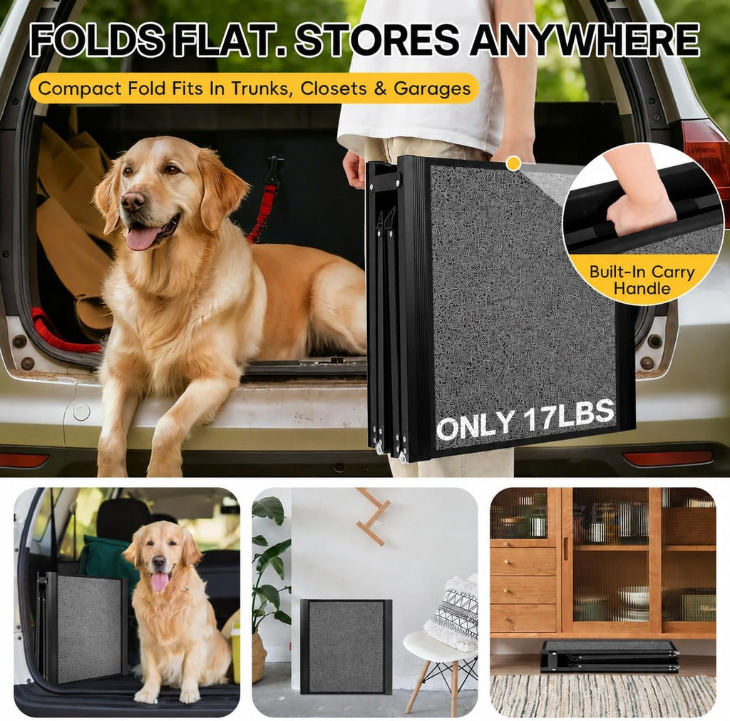 Dog Ramp for Large Dogs, 67" L x 17" W Lightweight Foldable Pet Ramp