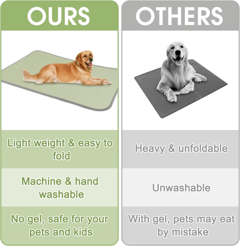 Buvlnee Summer Dog Cooling Mat Washable Ice Silk Self Cool Pad for Small Medium Large Dogs and Cats, Pet Sleeping Pad for Crate, Bed, Indoor & Outdoor Floor, Car Seats