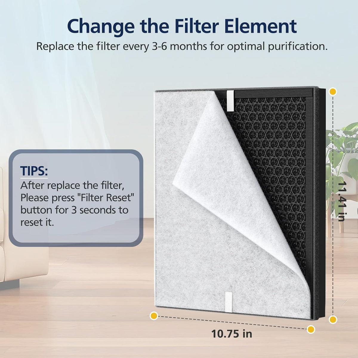 PR1 Replacement Filter for Mooka PR1 Air Purifier for Home Large Room