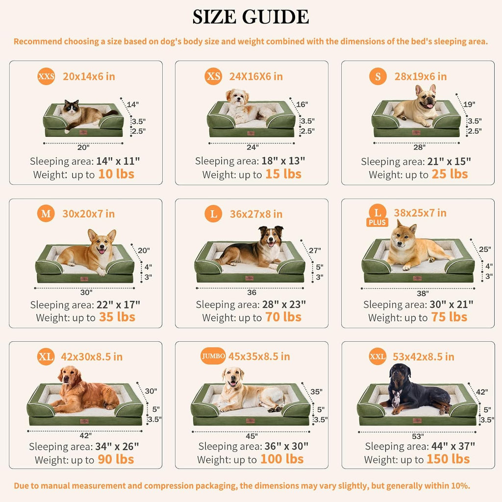 Comfort Expression Orthopedic Dog Bed for Medium Size Dog with Bolster