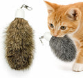 2 Pack Natural Rabbit Fur Cat Toy Refills – Silent Interactive Cat Toys for Indoor Cats, Handmade Replacement Heads with Secure Connector for Cat Wand Toys