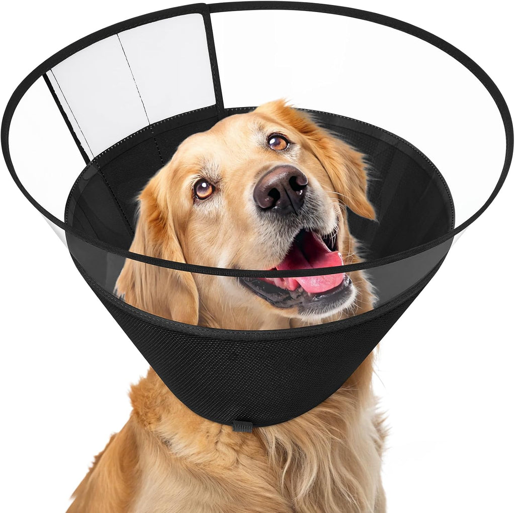 Dog Cone Collar, Clear Soft Cone to Stop Licking, Breathable Mesh