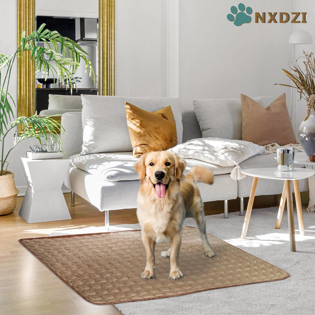 Dog Cooling Mat for Dogs, 59 x 40 Inch Washable Pet Pad, Soft Breathable Dog Bed Mat for Large Dogs, Lightweight Summer Blanket for Crate, Sofa, Floor, Car Seat, Indoor and Travel Use, Brown