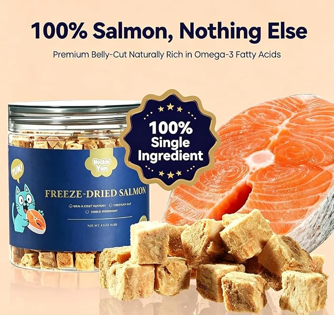 Freeze Dried Salmon Cat Dog Treats 2.3 oz