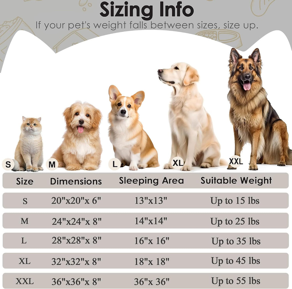 Extra Large Dog Beds, 36in Human Dog Anxiety Relief Comfort Bed(Light Grey)