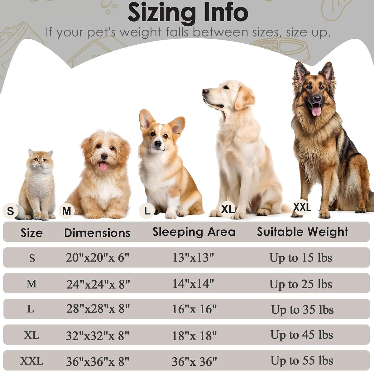 Extra Large Dog Beds, 36in Human Dog Anxiety Relief Comfort Bed(Light Grey)