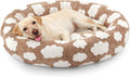 JOEJOY Jacquard Donut Round Large Sized Dog Bed, Brown, 36x36x8in