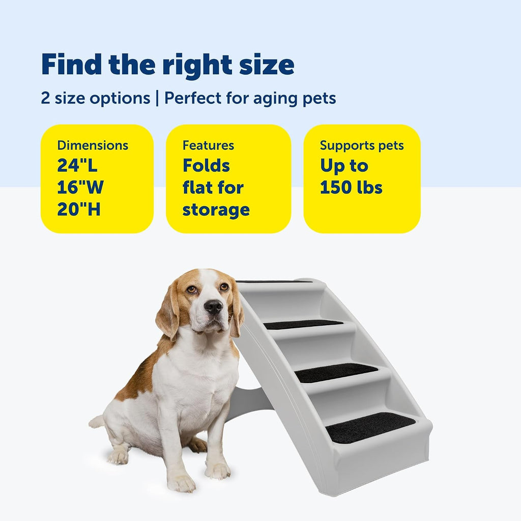PetSafe CozyUp Folding Dog Stairs, 20 in Tall, Gray