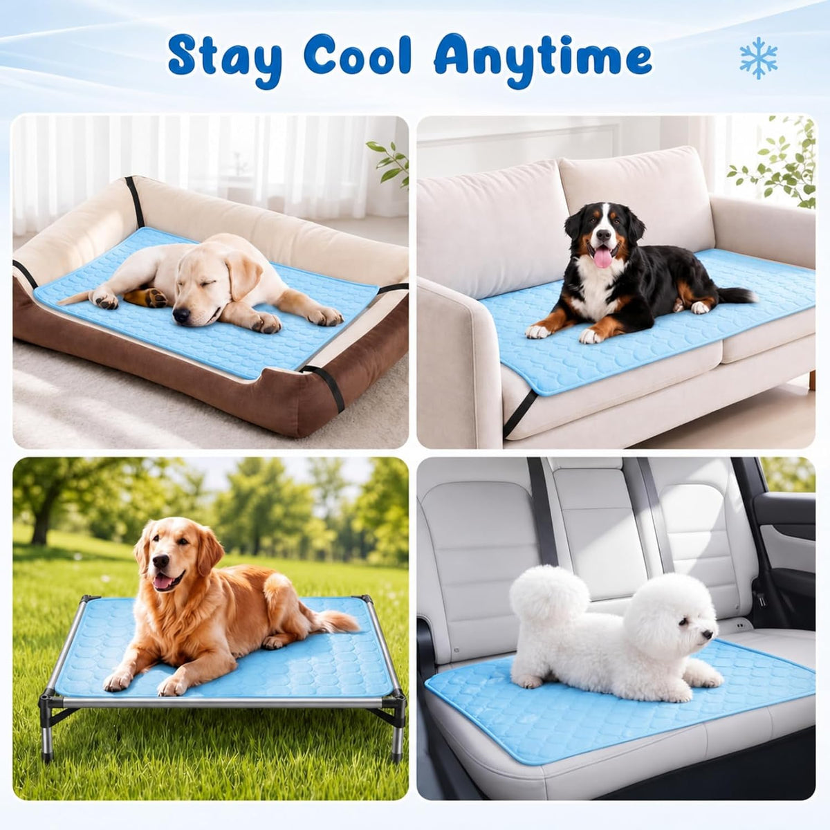 Elevated Dog Cat Bed Cover Replacement Pad, 32 x 25 Inch, Blue