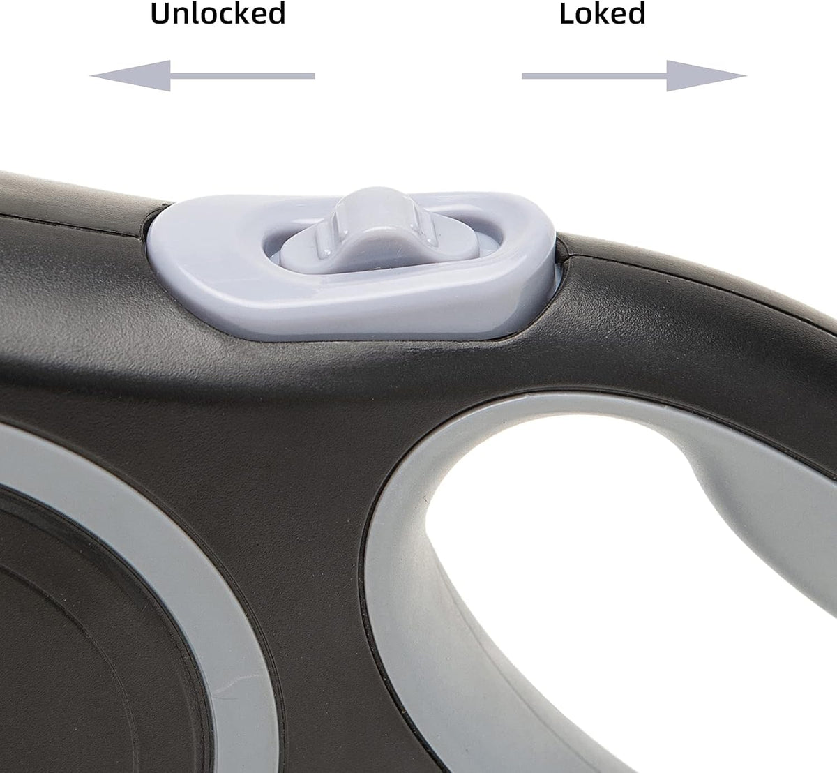 PINA Retractable Dog Leash, 26ft Dog Leash for Small Medium Large Dogs Up to 110lbs, 360° Tangle-Free Strong Reflective Nylon Tape, with Anti-Slip Handle, One-Handed Brake, Lock - Black Gray