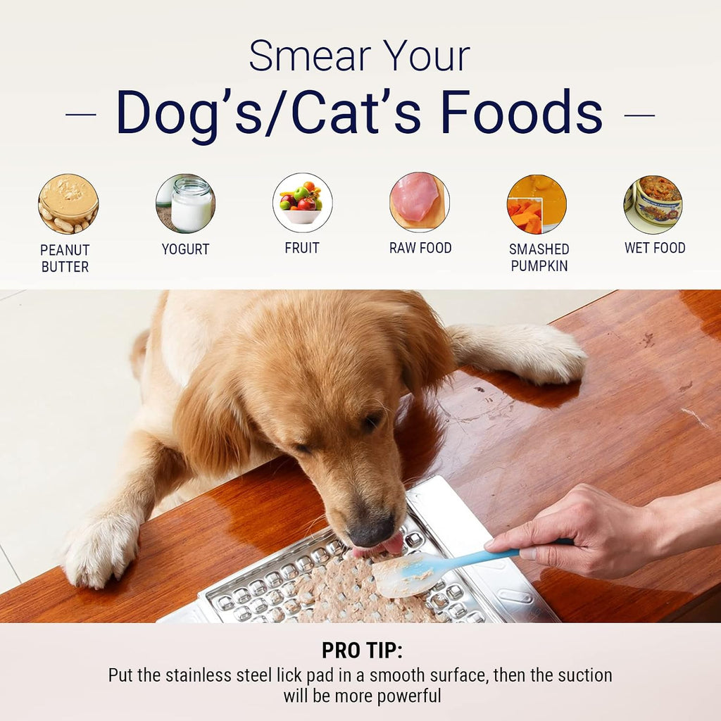PEGGY11 304 Stainless Steel Lick Mat for Dogs & Cats, 1 Pack