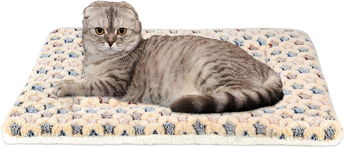 FJWYSANGU Pet Blanket Premium Fluffy Flannel Cushion Soft and Warm Mat for Dogs Cats(Star/Yellow,Medium)