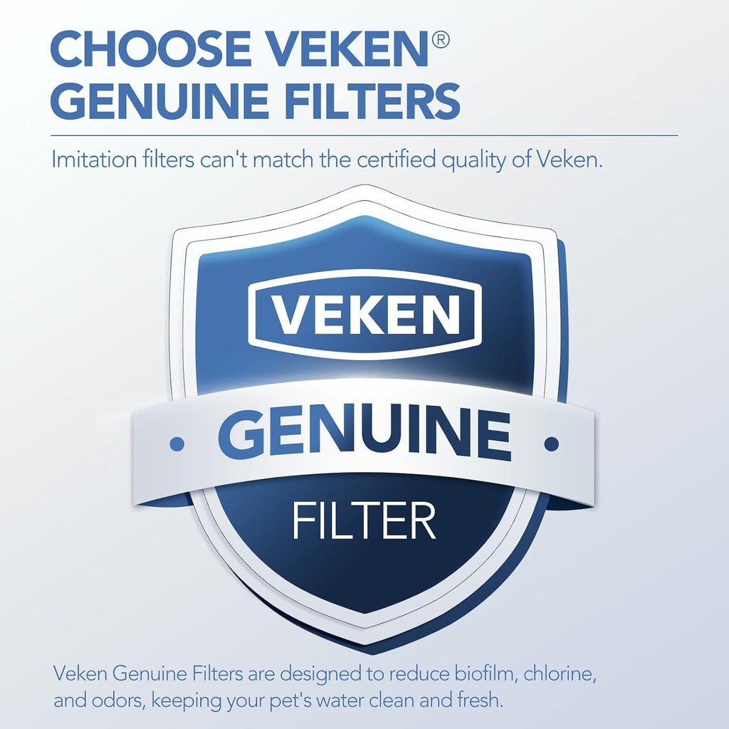Veken Cat Water Fountain Filters, F1 Series, 8 Pack Replacement Filters