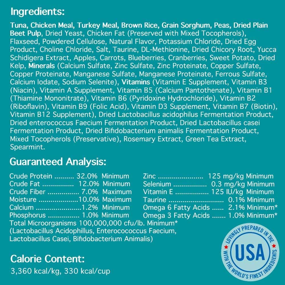 Chicken Soup for Soul Pet Food Indoor Cat - Tuna & Brown Rice, 4.5 LB Bag, All Life Stages, Dry Cat Food with Real Ingredients