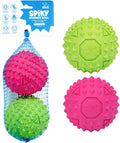 Best Pet Supplies Squeaky Dog Toys with Soft Durable Fabric for Small, Medium and Large Pets Interactive Toy for Indoor Play, Supports Active Biting and Play - Fuchsia, Green, Medium