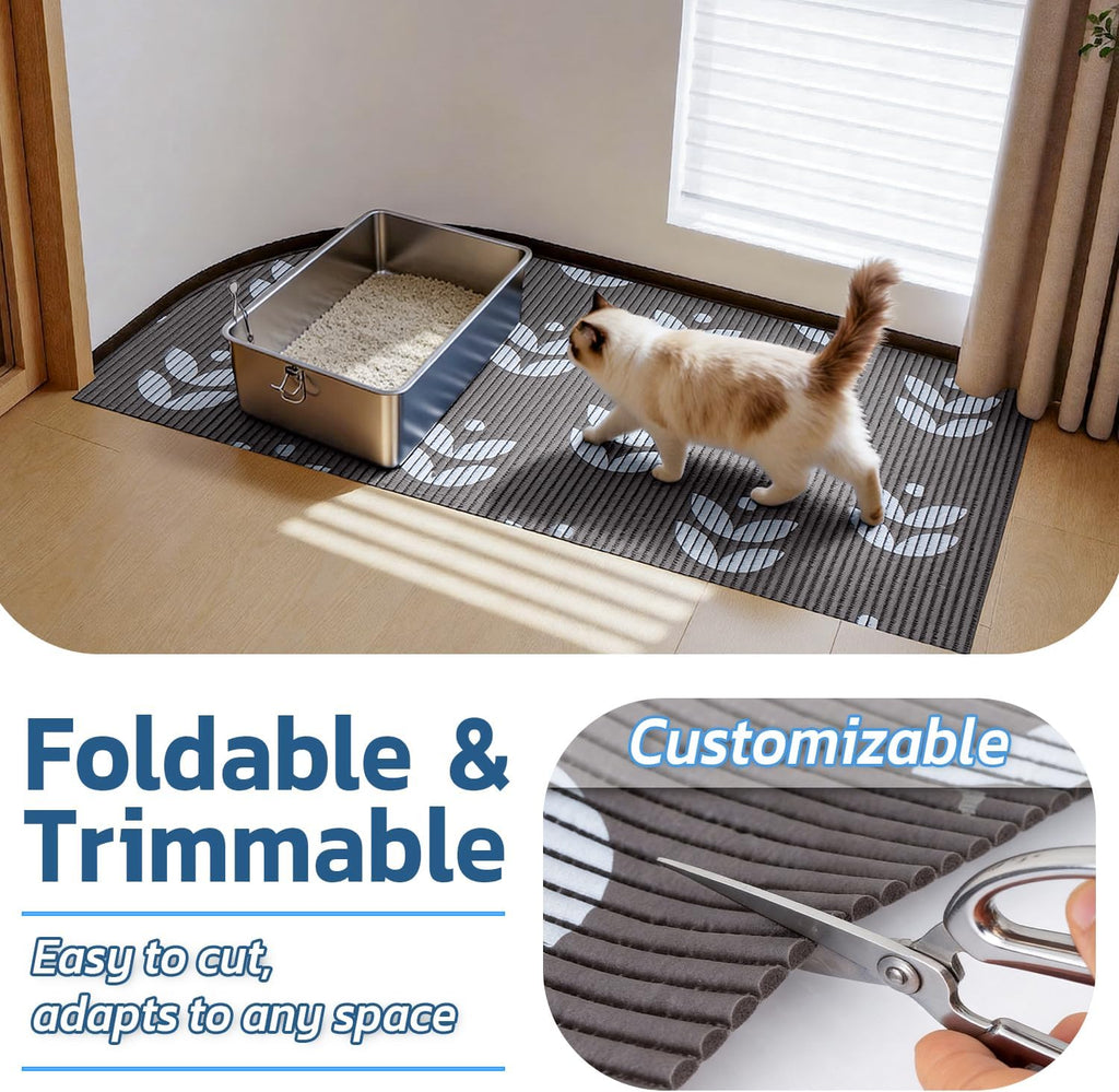 Cat Litter Mat, 40"x25" Jumbo Foam Litter Box Mat