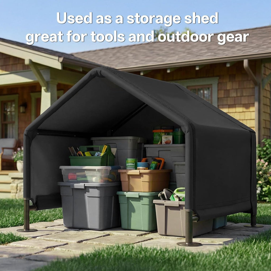 MEWANG Dog House Outdoor, Small Pet Shade Shelter Outside, Black