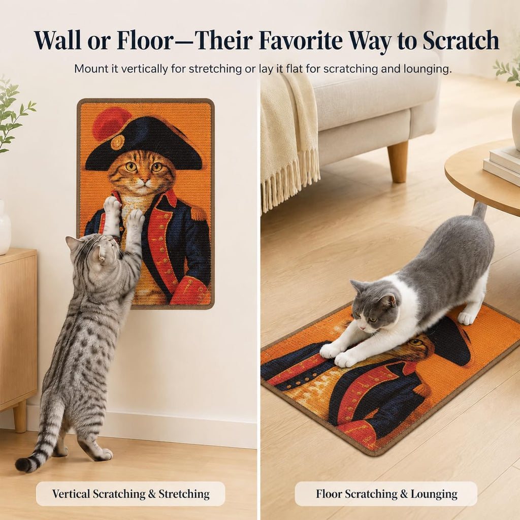 Art Sisal Cat Scratcher Mat, Cat Wall Scratchers for Indoor Cats