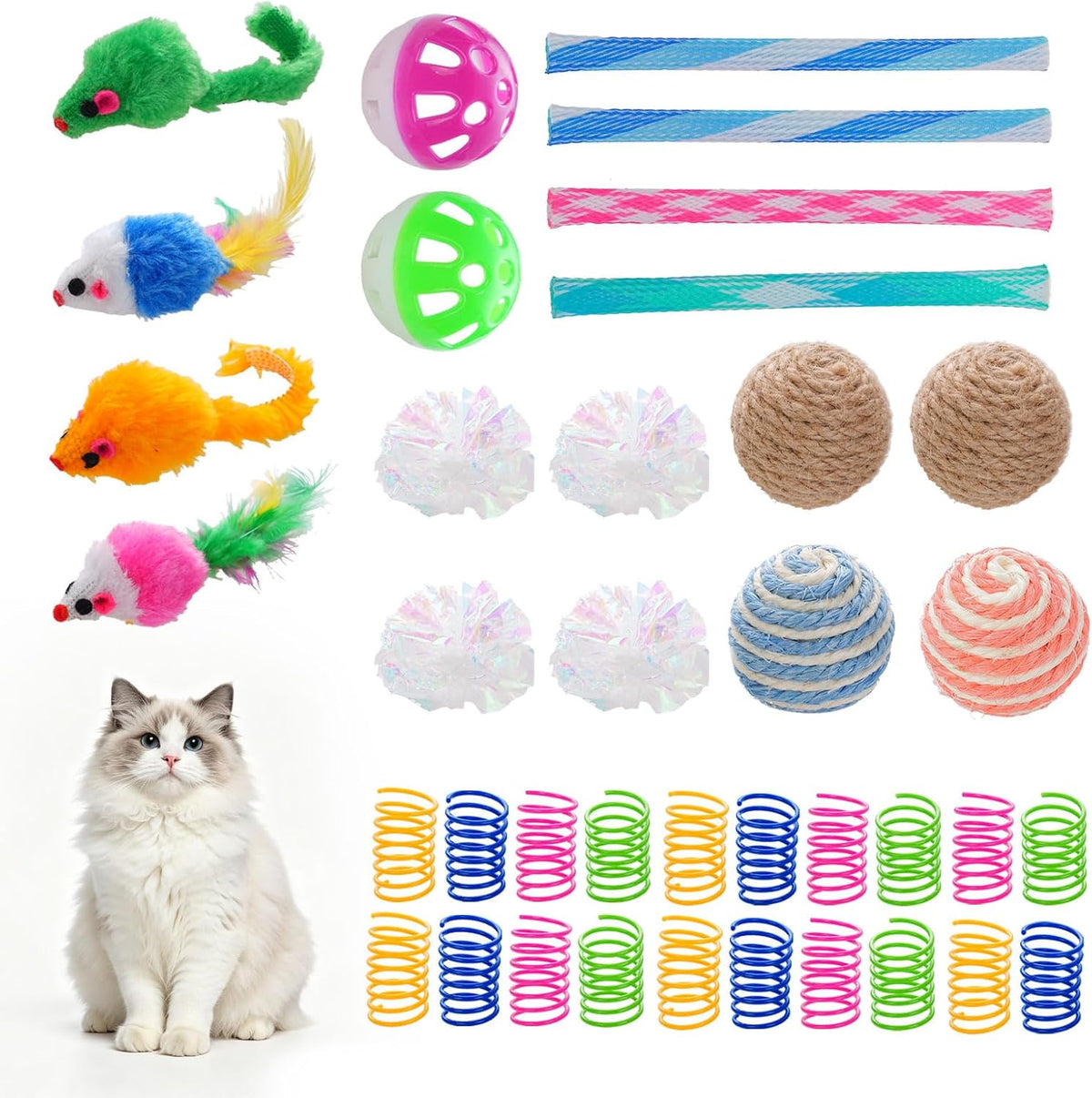 Cat Toys 38 Pack, Kitten & Adult Toys for Indoor Cats