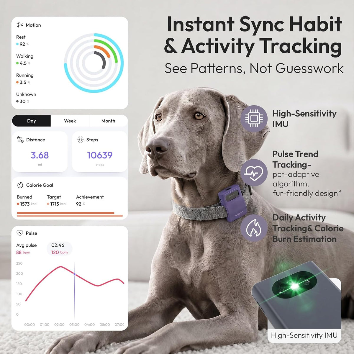 Pet Habit & Activity Smart Tracker, 4G LTE GPS Tracker for Dogs
