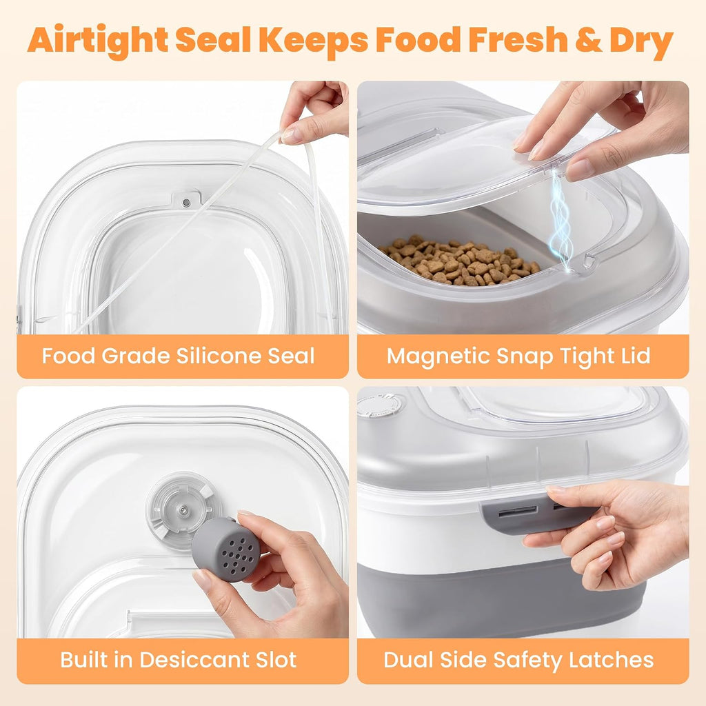 50 Lbs Rice Storage Container, Collapsible Pet Food Container