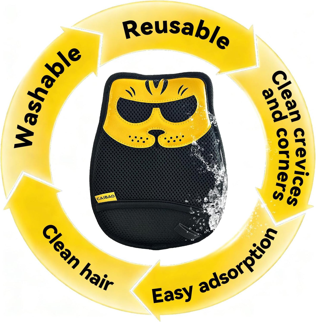 Pet Hair Removal Glove - Washable Reusable, 2pcs