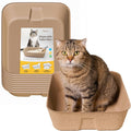 10 Pack Disposable Cat Litter Boxes, Leak-Proof Cardboard Litter Trays