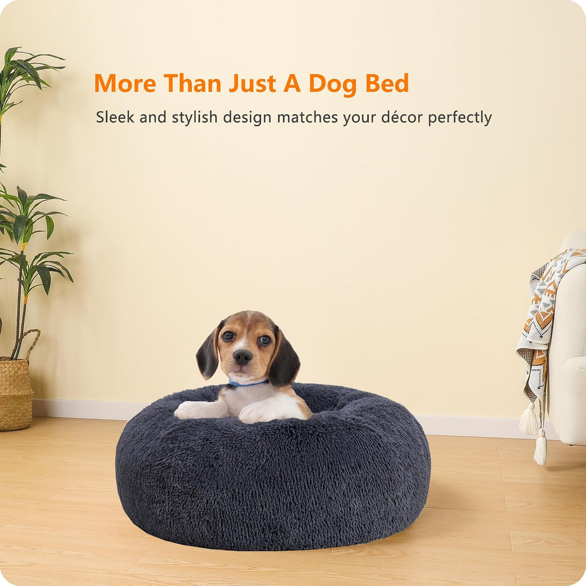 Dwanton Orthopedic Small Donut Dog Bed & Cat Bed, Gel Memory Foam, 24"