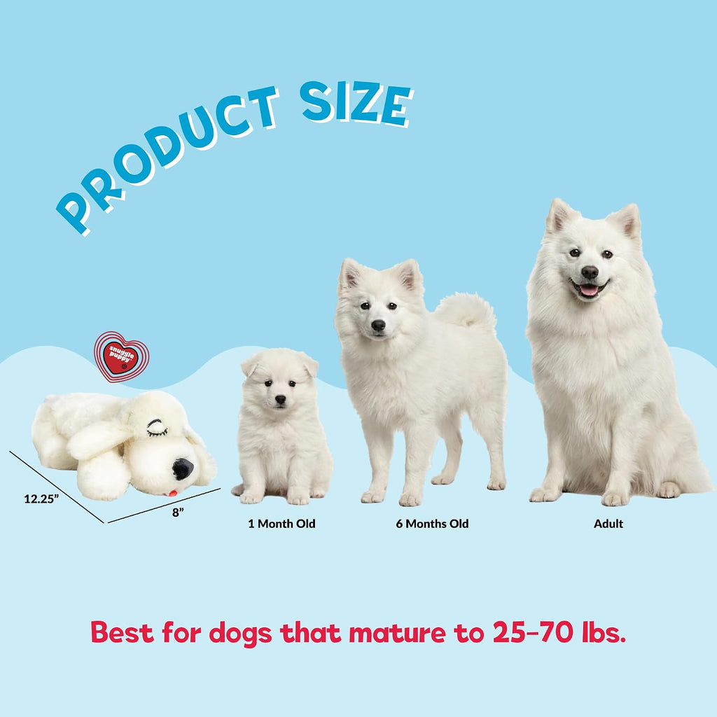 Snuggle Puppy Heartbeat Toy, Calming Comfort, Medium Breeds - Cream | Calming heartbeat toy, crate training comfort, heat pack, new puppy essentials, first nights, sleep, medium breeds 25-70 lbs