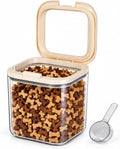 LivLab Mker Pet Treat Container, 3.49QT, One-Handed Open, Clear, Stackable