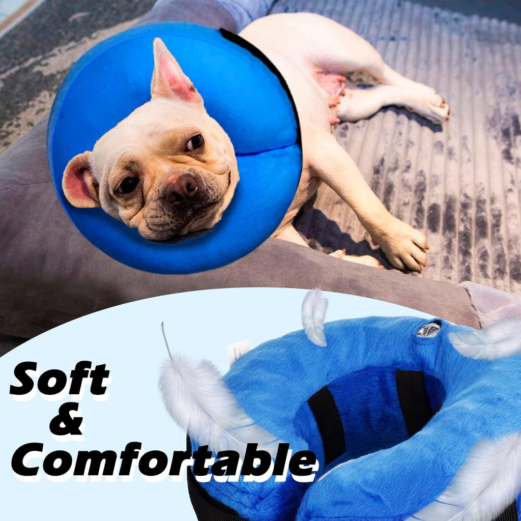 Inflatable Dog Cone Collar, Soft Adjustable Protective E-Collar for Surgery