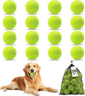 Magicorange Tennis Balls for Dogs,Colorful Easy Catching Dog Balls,16 Pack | Bright Yellow Pet Balls for Dogs,Easy to Spot,Natural Rubber and Soft Felt Gentle on Teeth,Indoor Outdoor Play,with Mesh Bag