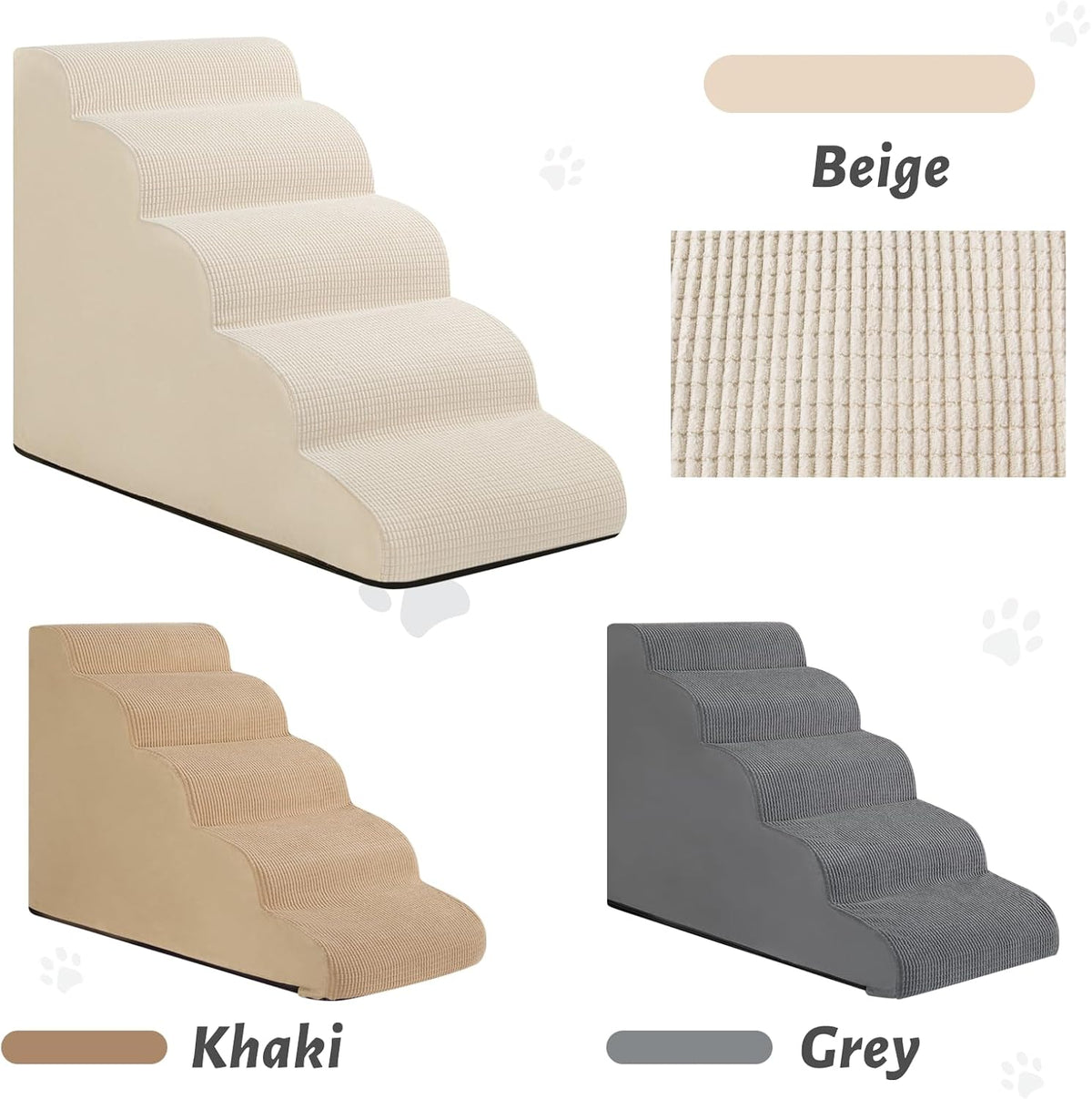 5-Step Dog Stairs Replacement Cover(for AODISMAN Pet Ramp Only),Beige