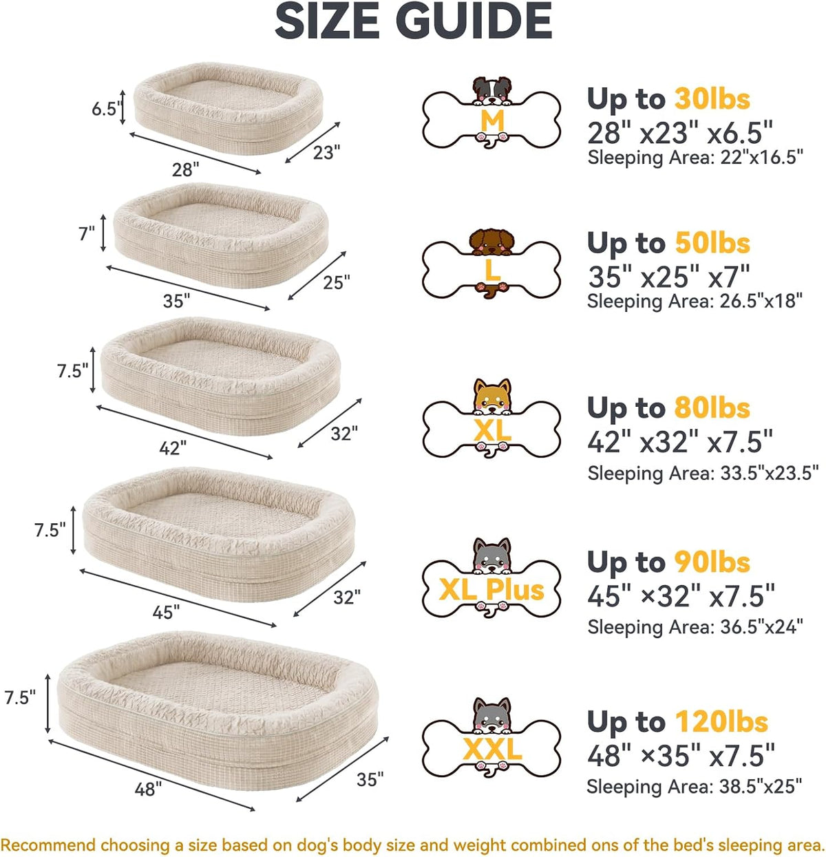 JOEJOY XXL Orthopedic Dog Bed for Large Dogs, 360° Oval Bolster, 48"