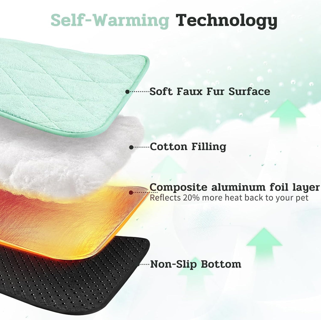 NWK Self Warming Thermal Pet Mat for Dogs and Cats (Green, Small)