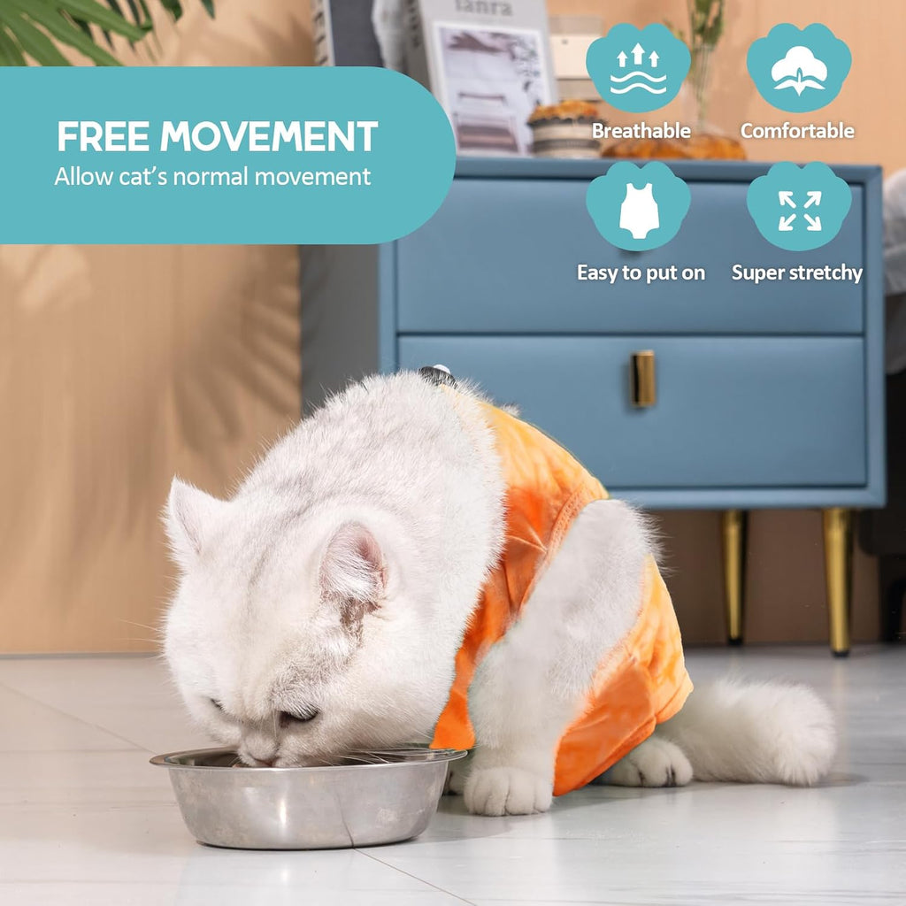 Avont Cat Recovery Suit - Kitten Onesie for Cats After Surgery