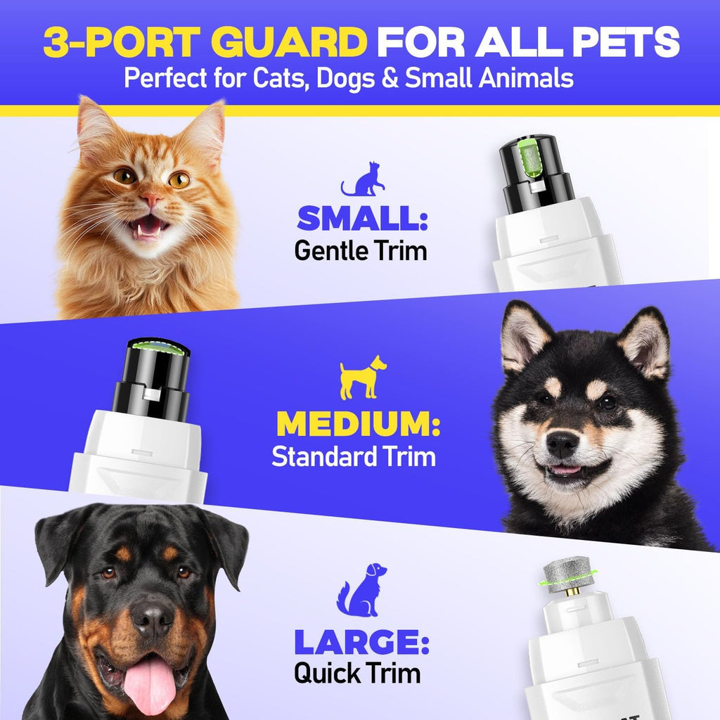 Whisper-Quiet Dog Nail Grinder Kit 50%More Powerful for Sensitive Dogs,Cats