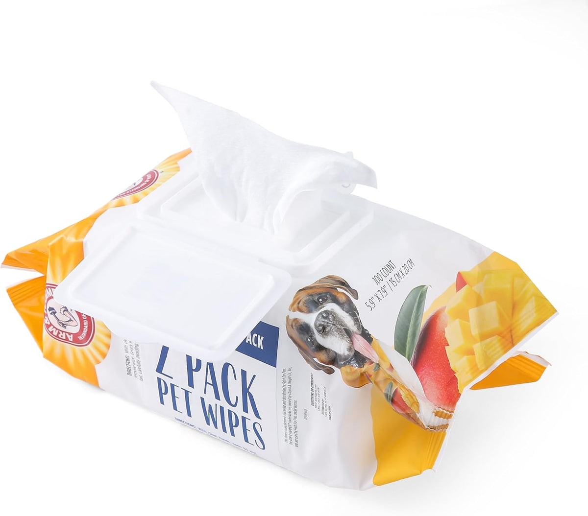 Arm & Hammer Heavy Duty Multipurpose Dog Wipes, Mango Scent, Twin Pack