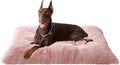 EHEYCIGA Fluffy Dog Crate Bed, Plush XX Large Dog Pillow, Pink