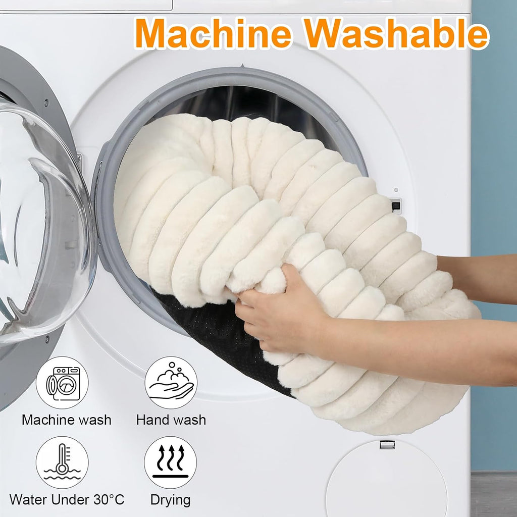 Washable Extra Large Dog Bed,Puppy Kitten Beds for Small Dogs(White,XXL)