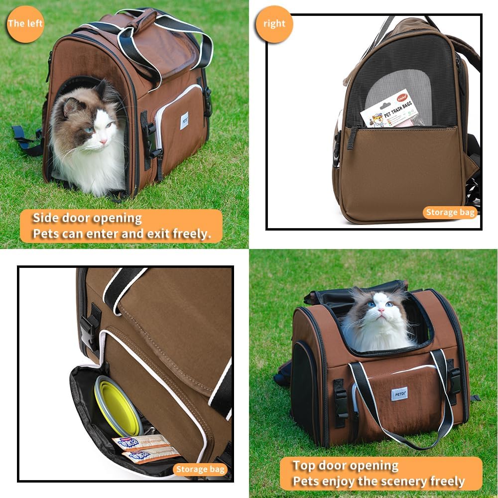Pet Backpack Carrier for Small Dogs Medium Cats, Puppies,Breathable and Collapsible Design, Portable Travel Bag for Bearded Dragon,Rabbit Cage